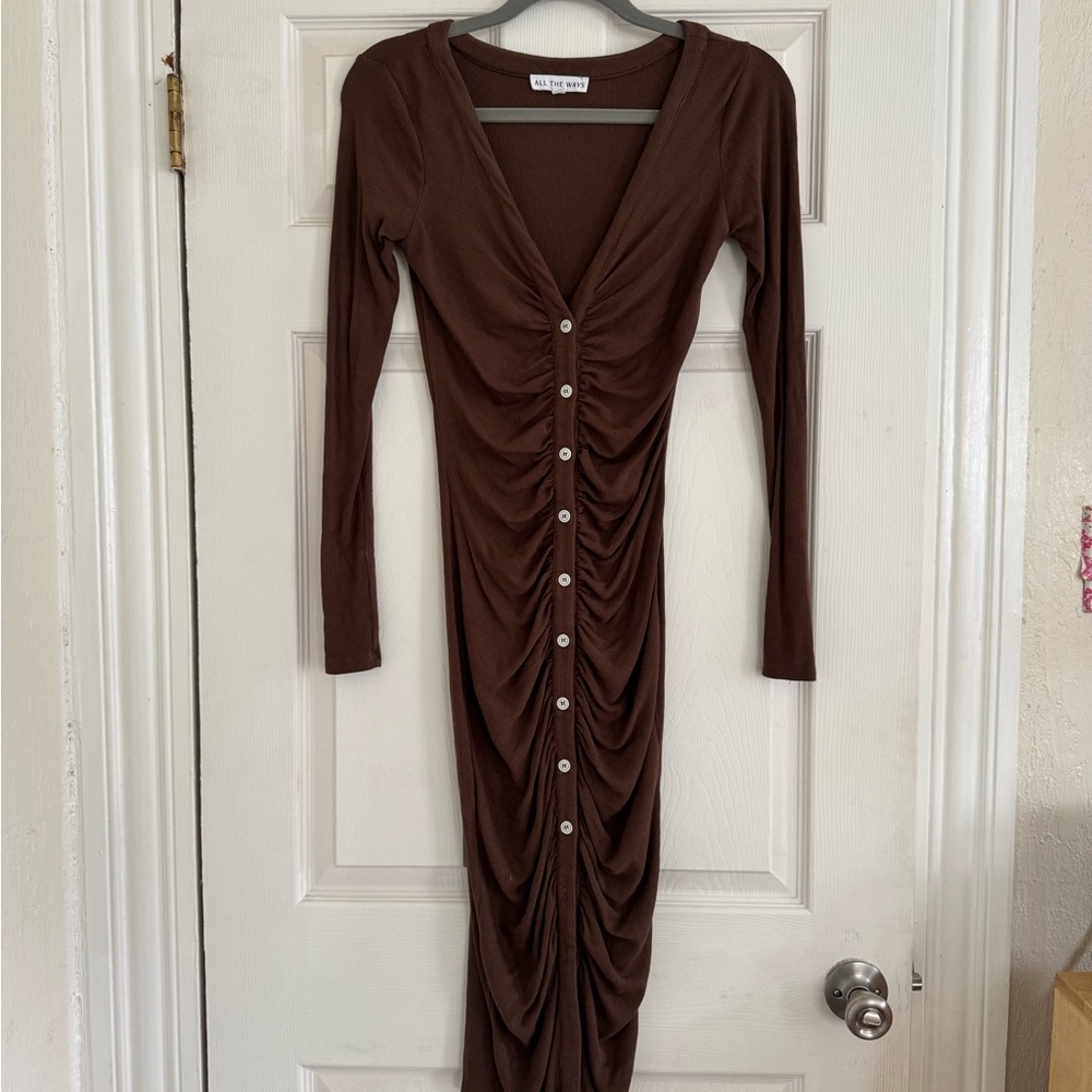 All the Ways brown maxi dress